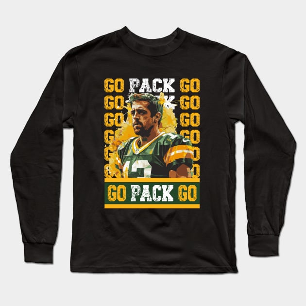 Aaron Rodgers Green Bay Packers Long Sleeve T-Shirt by vectrus